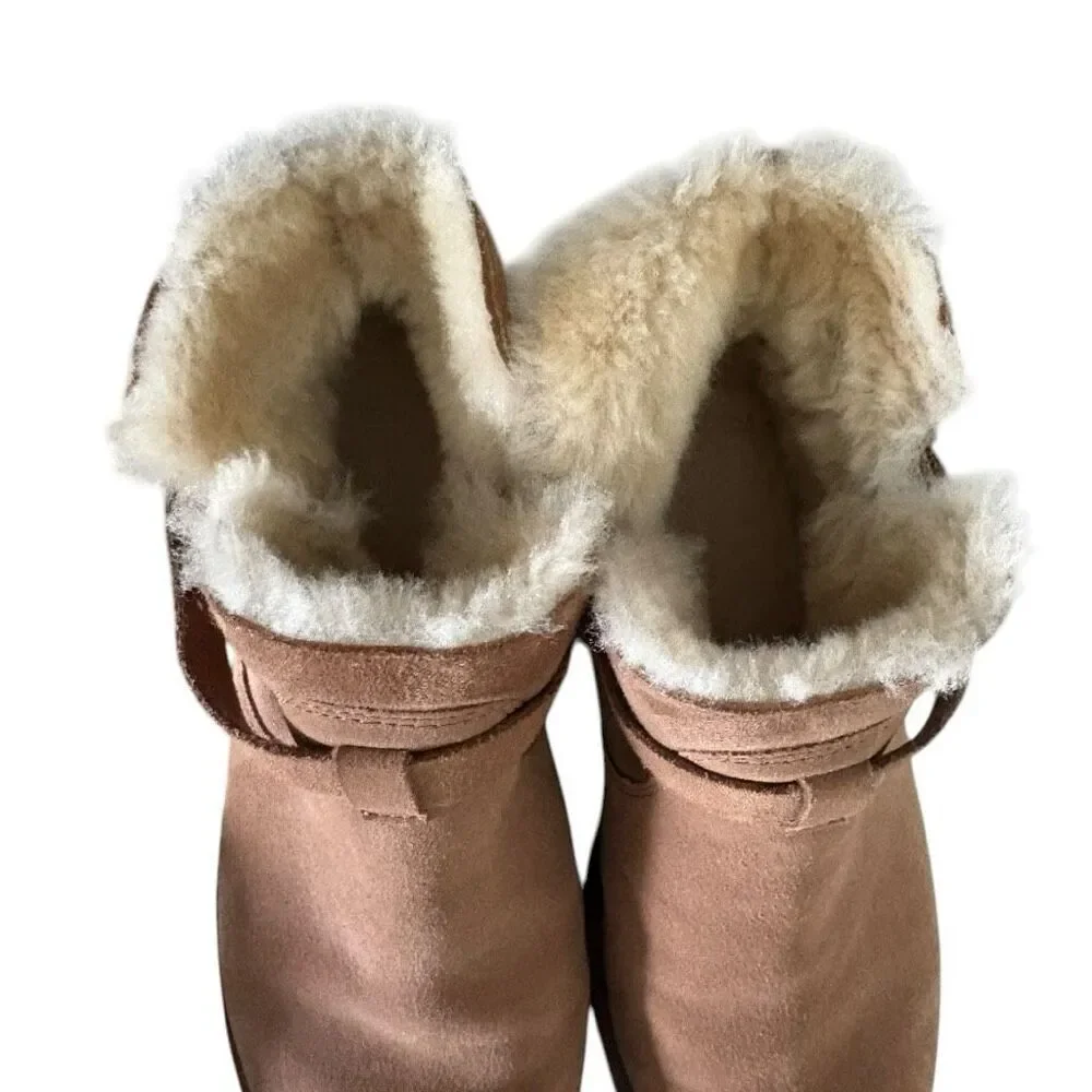 UGG Elisa Genuine Shearling Pull-on Bootie US Size 8.5 Women’s Chestnut Browm